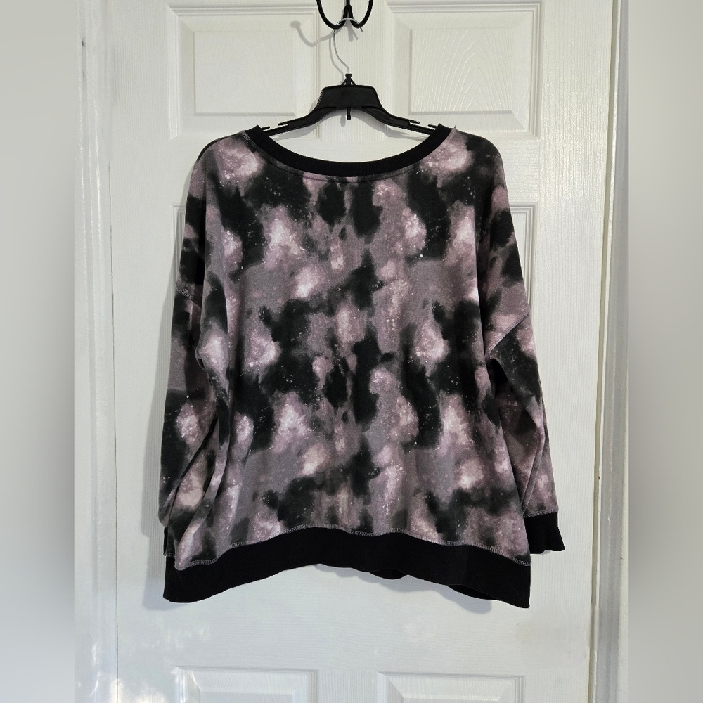 DIP Galaxy Tie Die Sweatshirt Women's Size XXL Black Pink Sparkle